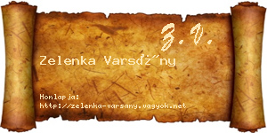 Zelenka Varsány névjegykártya